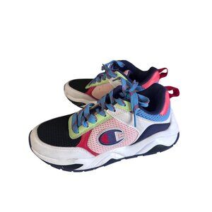 Champion white red blue and green leather sneakers size 9W